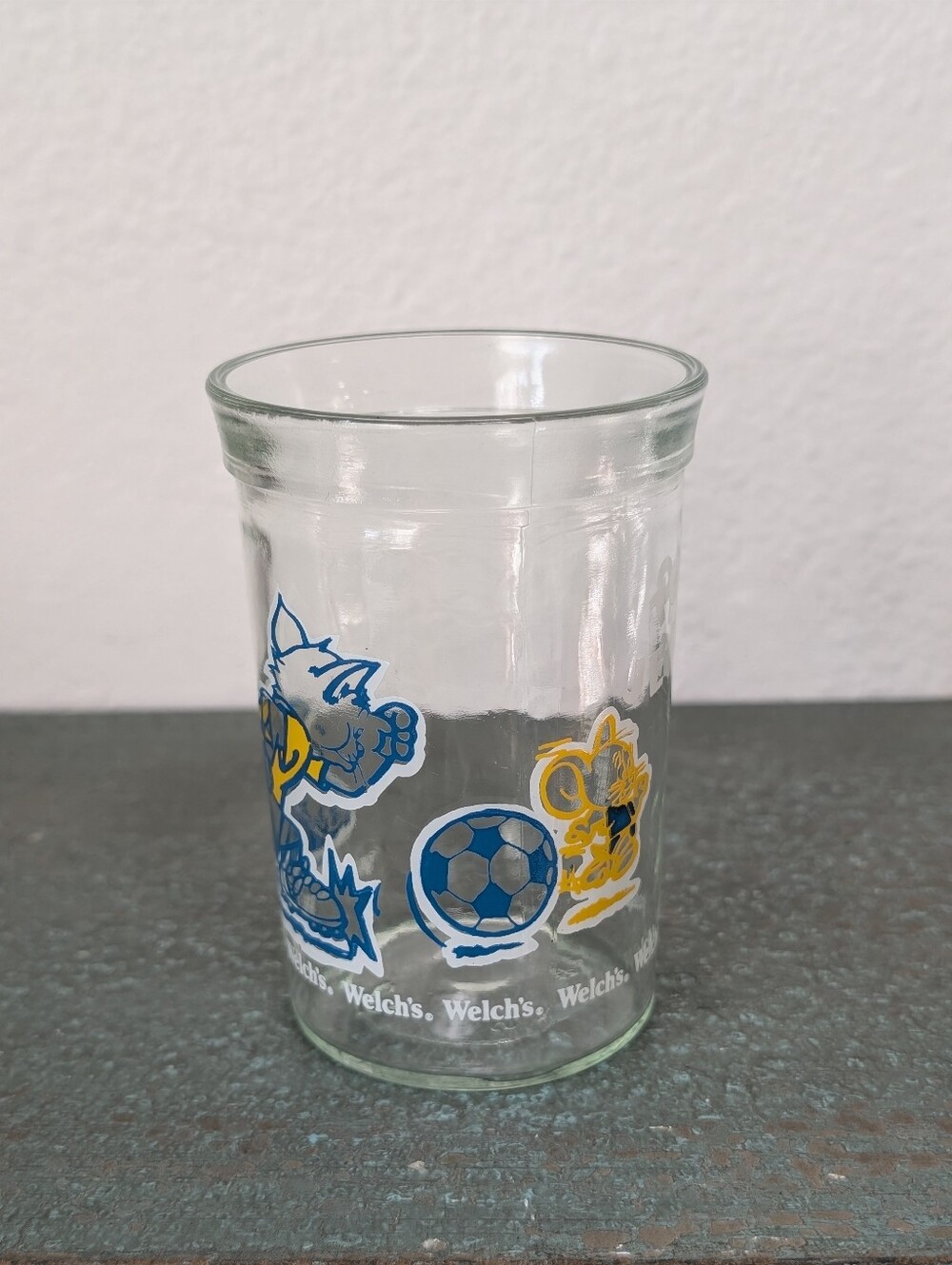 Vintage Welch's Tom & Jerry Juice Glass Jelly Jam Jar Soccer Ball 1991